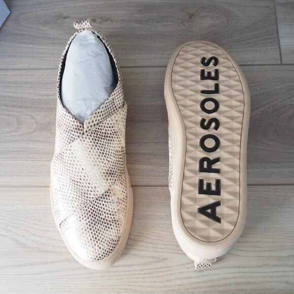 New AEROSOLES Brighton Sz 12 Casual Sneakers Loafers Snakeskin Flat Slip-on NWT - Picture 12 of 14